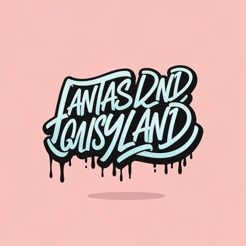 AI Design for fantasyland in a modern graffiti style lettering