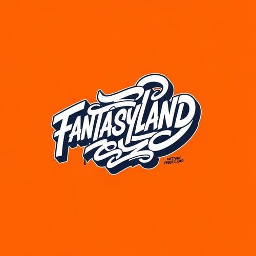 AI Design for fantasyland in a modern graffiti style lettering