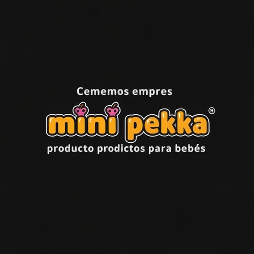 AI Design for Tenemos una empresa de productos para bebes que se llama mini pekka. crea un logo alegre y amigable