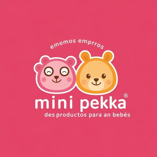 AI Design for Tenemos una empresa de productos para bebes que se llama mini pekka. crea un logo alegre y amigable