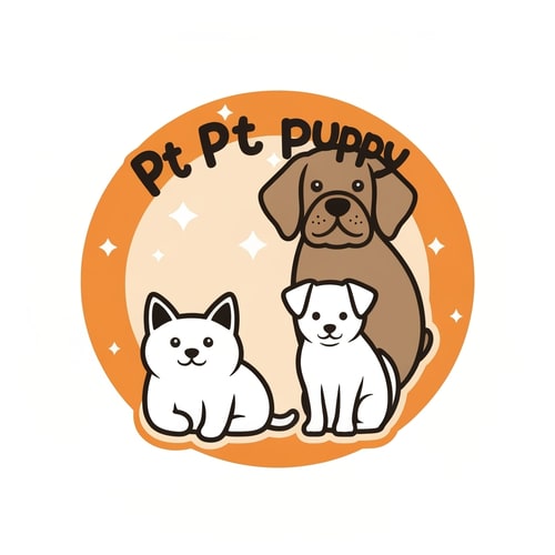 AI Design for pet logo dodo puppys with cat and dog
