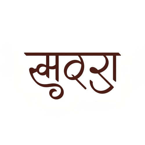 AI Design for Use the upper horizontal line of “D” extending across the word, echoing the Devanagari shirorekha line — merges Sanskrit heritage with English precision.