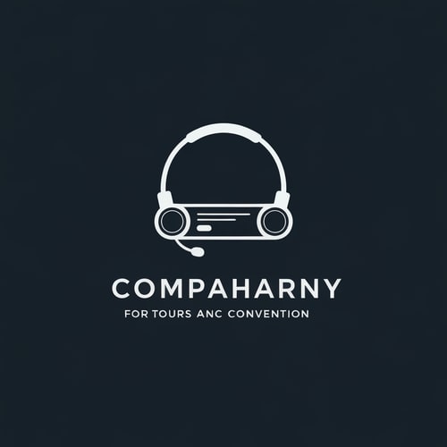 AI Design for Company logo for a company that is renting headsets for tours anc convention, 
Make it looks slick, modern professional and minimalist