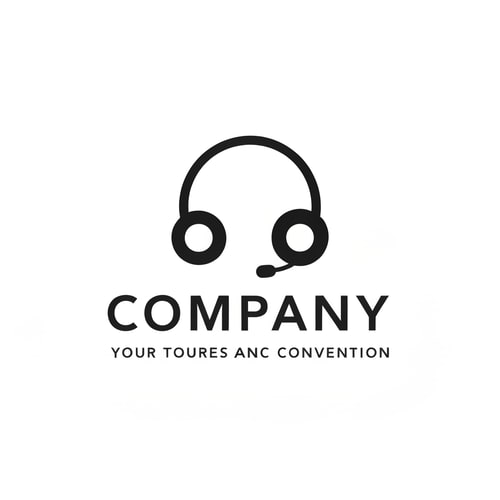 AI Design for Company logo for a company that is renting headsets for tours anc convention, 
Make it looks slick, modern professional and minimalist