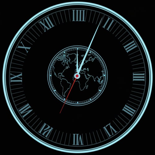 AI Design for make picture of the world as a clock