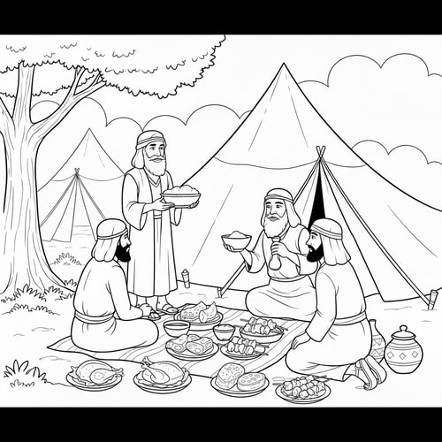 AI Design for add meat to the dishes, make tents larger looking