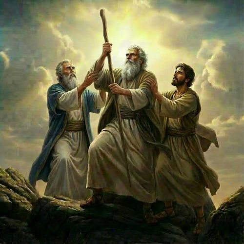 AI Design for make the right hand of Moses holding the staff higher up