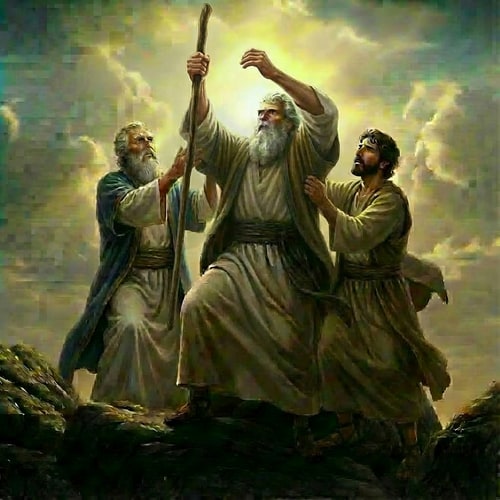 AI Design for great,make Moses holding the staff with both hands vertically and no other changes