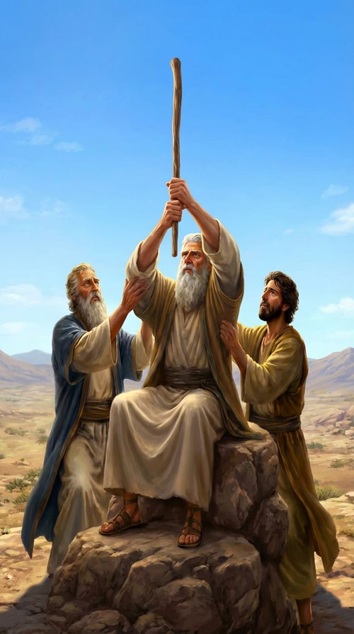 AI Design for make the stick vertical, high up, holding from the bottom. keep al the rest excactly the same