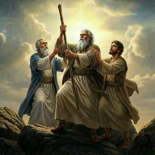 AI Design for make  the right  side hand of Moses higher up