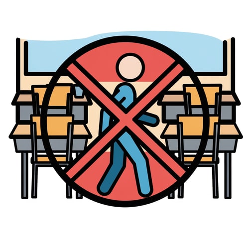 AI Design for clip art of forbidden to go around in the class