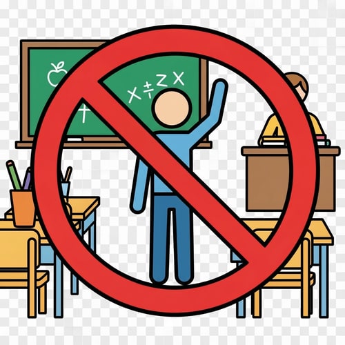 AI Design for clip art of student lifting his hand to speak