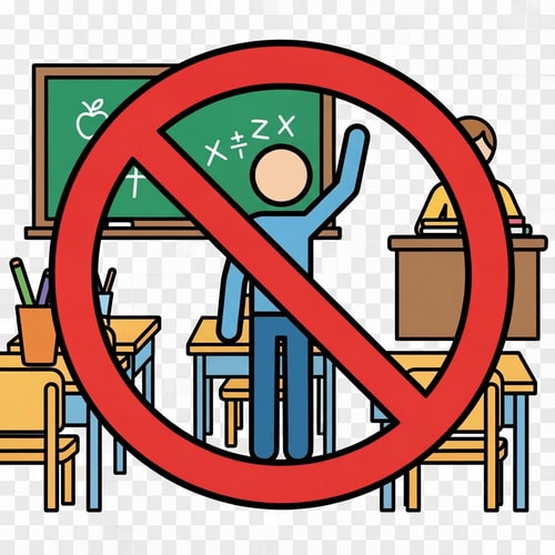 AI Design for clip art of student lifting his hand to speak