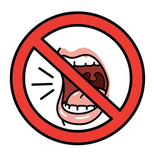 AI Design for clip art of no  shouting