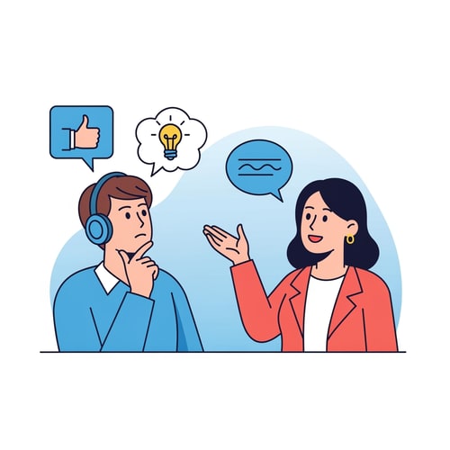 AI Design for clip art of speaking respectfully