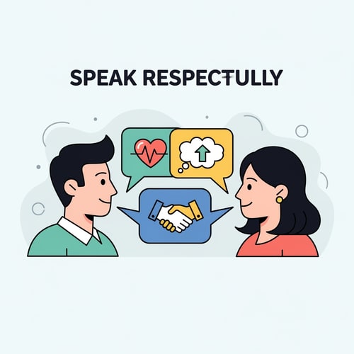 AI Design for clip art of speaking respectfully