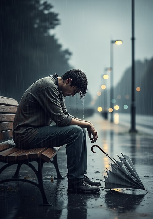 AI Design for picture of a person who has a tragedy