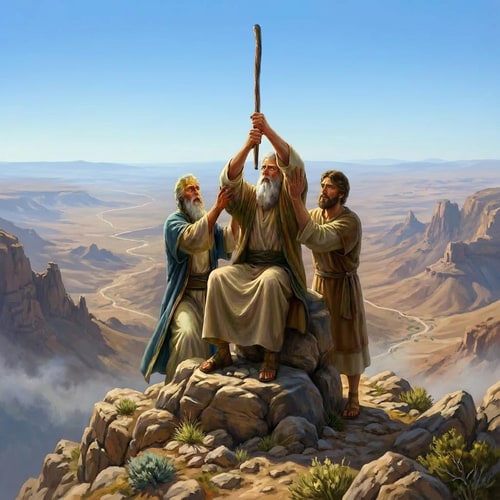 AI Design for make the people on a mountain top and a valley below