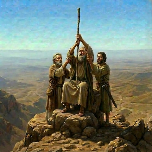 AI Design for fix the stones under moses, only brown color, no green,