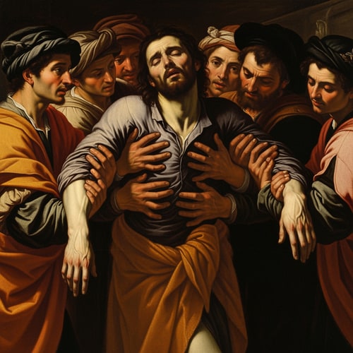 AI Design for fix the fingers of those holding the man in the middle