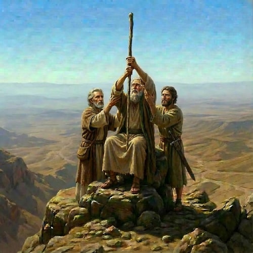 AI Design for fix the clothes of the three people. no clothes of high priest. leave the sword. make no other changes