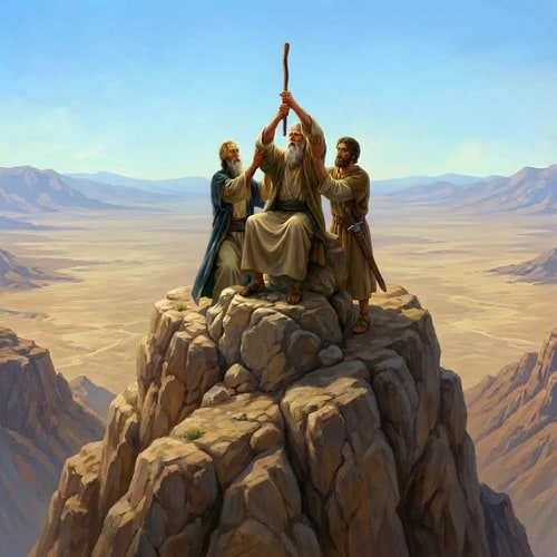 AI Design for make the people on a high mountain with a bit further  perspective, make no other changes