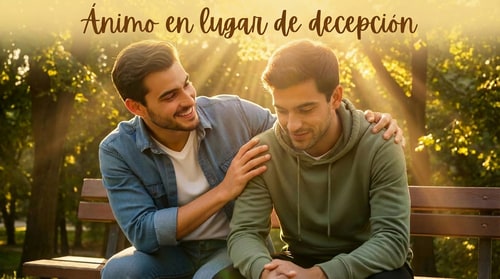 AI Design for add this script instead of the english writing : Ánimo en lugar de decepción