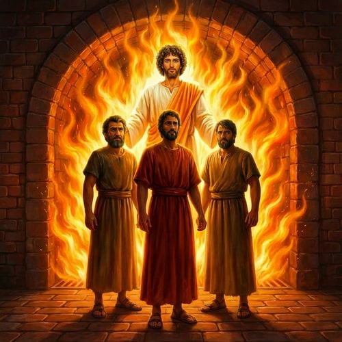 AI Design for make th ethree people at the front standing out of the furnace