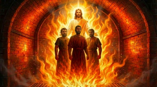 AI Design for make the Son of God in thue center at the background