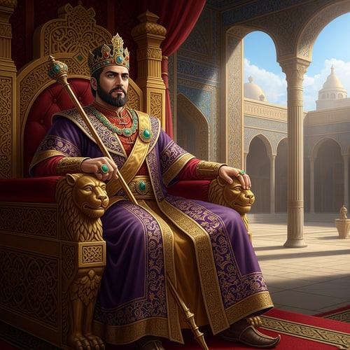 AI Design for picture of king Ahasuerus