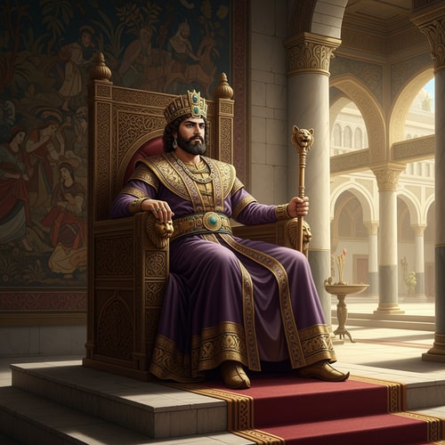 AI Design for picture of king Ahasuerus