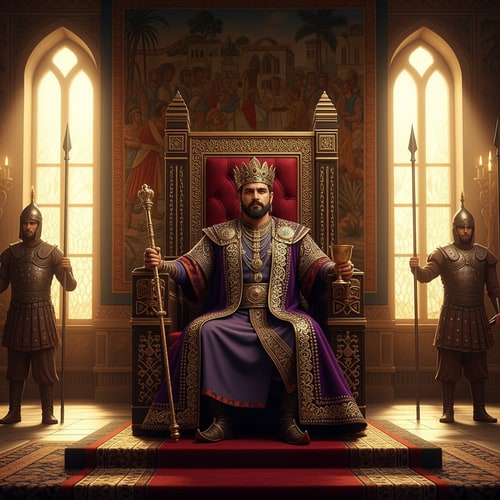 AI Design for picture of king Ahasuerus