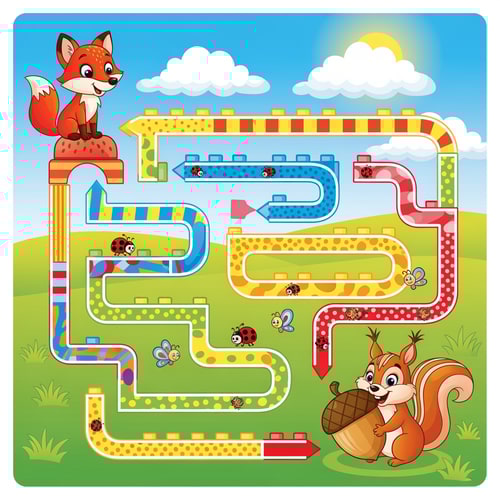 AI Design for make a maze for 6 year olds