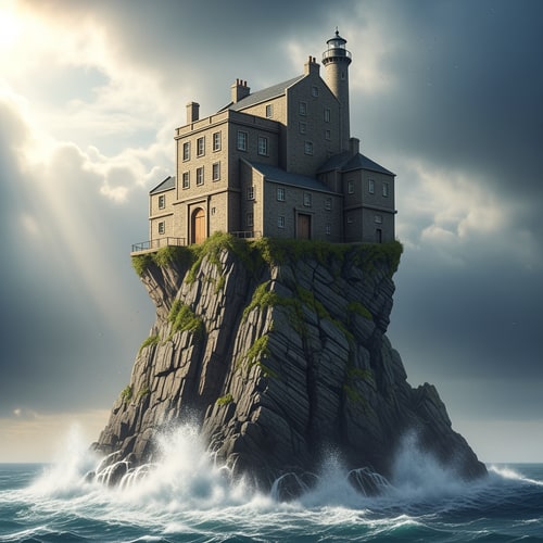 AI Design for a house built on a rock