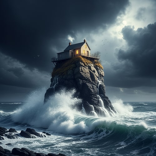 AI Design for a house built on a rock