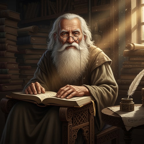 AI Design for picture depicting a wise man