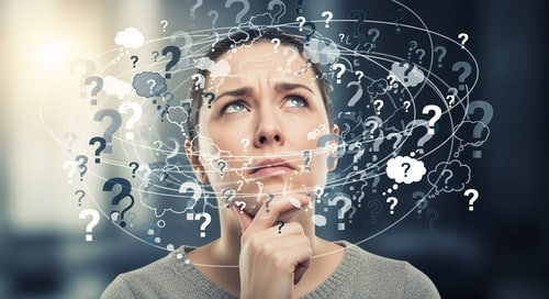 AI Design for תמונה של אדם תוהה מלא שאלות