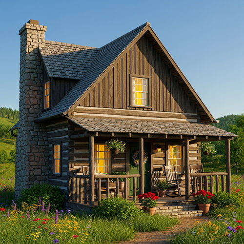 AI Design for photo  of a wooden i country home