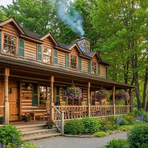 AI Design for photo  of a wooden i country home