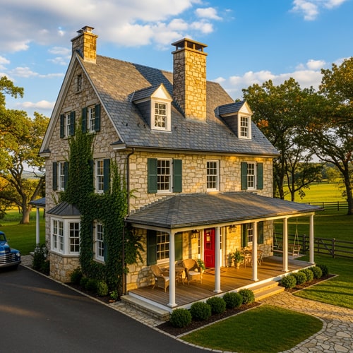 AI Design for photo  of a country home