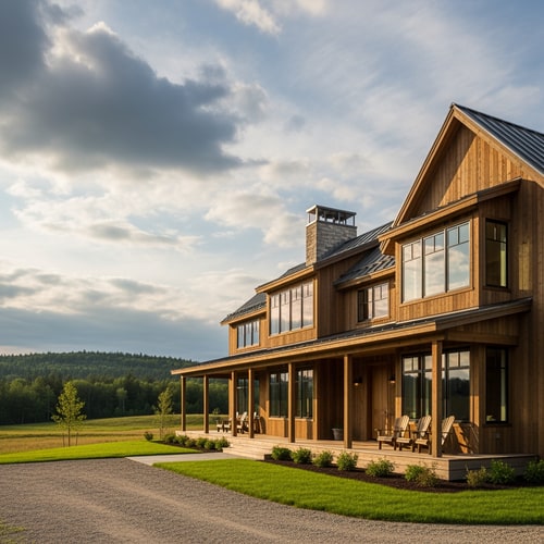 AI Design for photo  of a modern wooden i country home