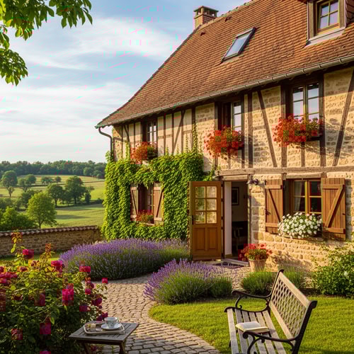 AI Design for photo  of a european country home