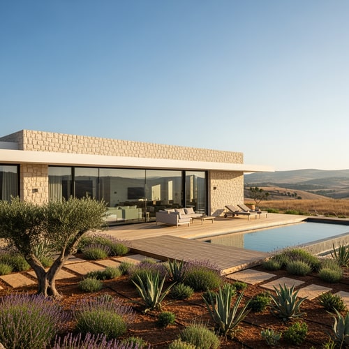 AI Design for photo  of a modern  israeli country home