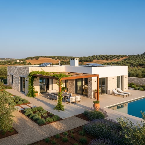 AI Design for photo  of a modern  israeli country home