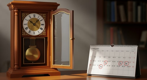 AI Design for תמונה של שעון ולוח שנה