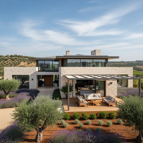 AI Design for photo  of a modern  israeli country home