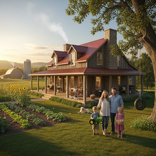 AI Design for picture of a farm family home