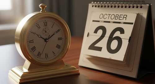 AI Design for תמונה של שעון ולוח שנה