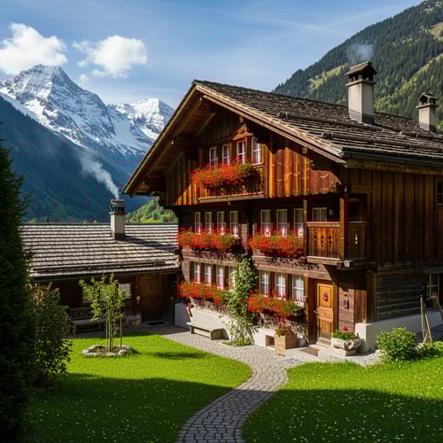 AI Design for photo  of a swiss country home