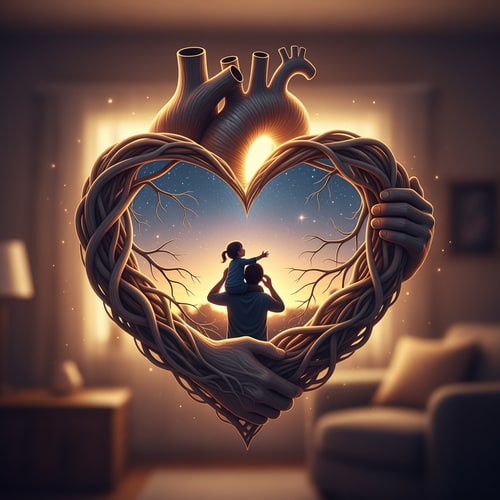 AI Design for picture portraying a fathers heart